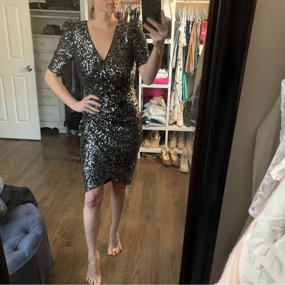 Calvin Klein Elegant Black Sequin Dress